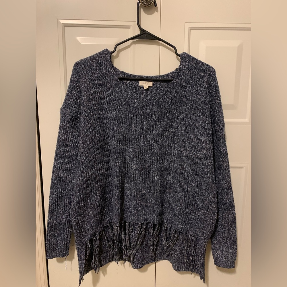 Blue/Grey Fray Sweater